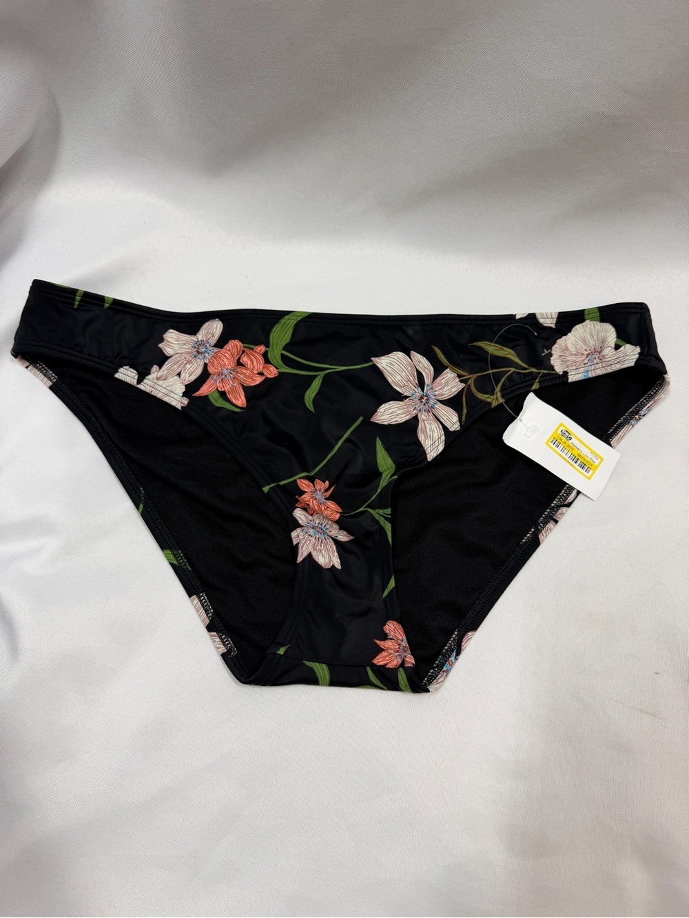 NWT Shade & Shore | Floral Swim Bottoms Black Pink Green Women's Size Large